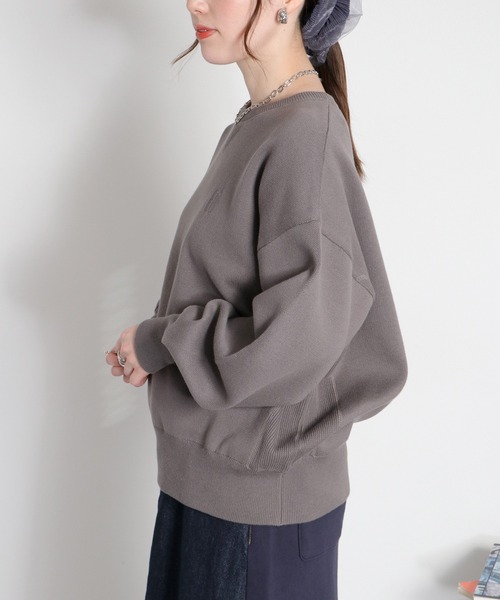 cepo（セポ）の「〈セットアップ対応〉スウェットライクニットプルオーバー（ニット/セーター・レディース・オフホワイト/グレー/チャコール/オレンジ・M）」の11枚目の写真