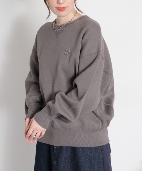 cepo（セポ）の「〈セットアップ対応〉スウェットライクニットプルオーバー（ニット/セーター・レディース・オフホワイト/グレー/チャコール/オレンジ・M）」の14枚目の写真