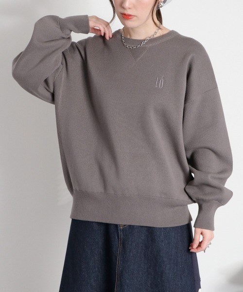 cepo（セポ）の「〈セットアップ対応〉スウェットライクニットプルオーバー（ニット/セーター・レディース・オフホワイト/グレー/チャコール/オレンジ・M）」の10枚目の写真