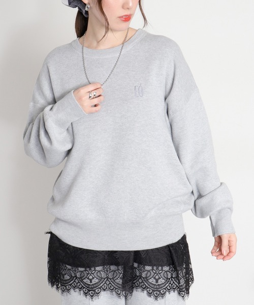 cepo（セポ）の「〈セットアップ対応〉スウェットライクニットプルオーバー（ニット/セーター・レディース・オフホワイト/グレー/チャコール/オレンジ・M）」の22枚目の写真