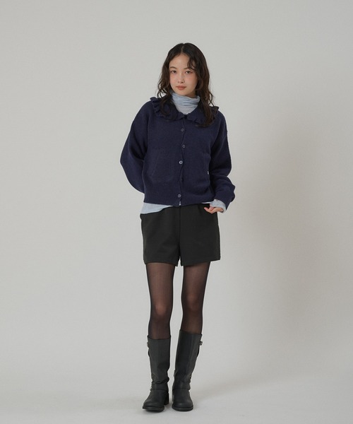 MUHET(ミュエータ)の「wave button frill knit cardigan / ウェーブボタンフリルニットカーディガン(カーディガン/ボレロ・レディース・ネイビー/チャコールグレー/カーキ・FREE)」の11枚目の写真