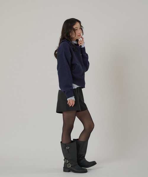MUHET(ミュエータ)の「wave button frill knit cardigan / ウェーブボタンフリルニットカーディガン(カーディガン/ボレロ・レディース・ネイビー/チャコールグレー/カーキ・FREE)」の12枚目の写真
