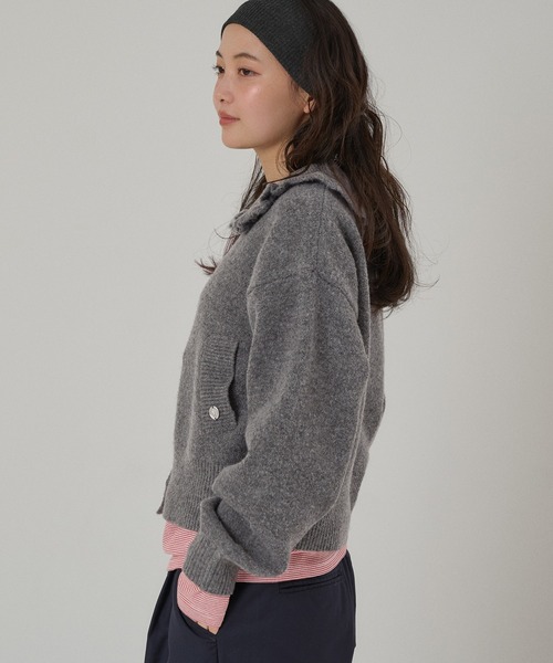 MUHET(ミュエータ)の「wave button frill knit cardigan / ウェーブボタンフリルニットカーディガン(カーディガン/ボレロ・レディース・ネイビー/チャコールグレー/カーキ・FREE)」の21枚目の写真