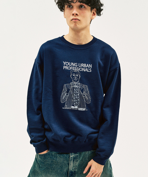417 EDIFICE(フォーワンセブンエディフィス)の「SLAPS GRAPHIC SWEAT(スウェット・メンズ・オートミール/ベージュ/ネイビー/アイボリー・SMALL/MEDIUM/LARGE)」の4枚目の写真