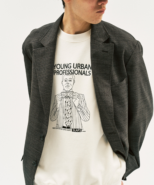 417 EDIFICE(フォーワンセブンエディフィス)の「SLAPS GRAPHIC SWEAT(スウェット・メンズ・オートミール/ベージュ/ネイビー/アイボリー・SMALL/MEDIUM/LARGE)」の2枚目の写真
