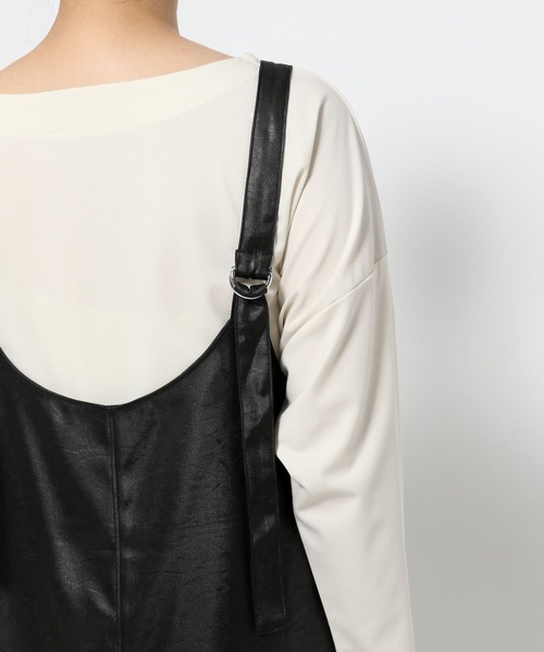 Elura（エルーラ）の「クラッシュサテンジャンスカ/137600（ジャンパースカート・レディース・カーキ/ブラック・FREE）」の10枚目の写真