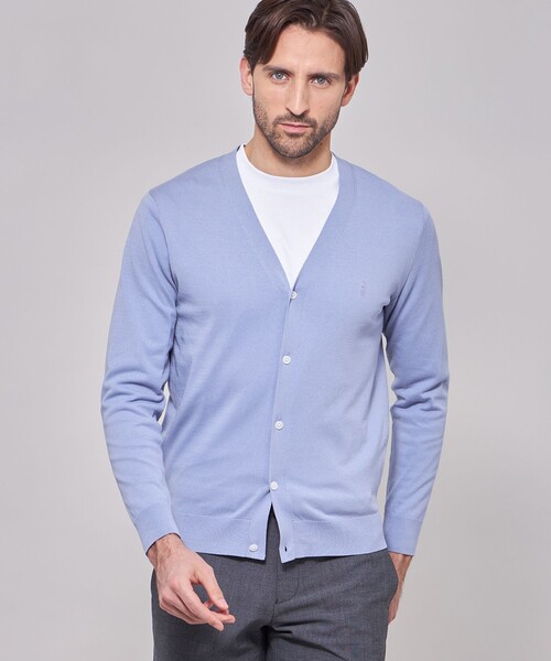 MACKINTOSH LONDON（マッキントッシュ ロンドン）の「ハイツイストコットンカーディガン（カーディガン/ボレロ・メンズ・ブルー系その他4/グレー・L/XL/M）」の2枚目の写真