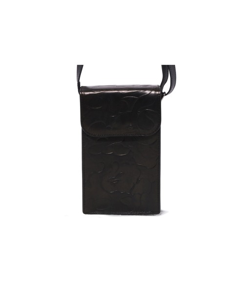 A BATHING APE（アベイシングエイプ）の「EMBOSSED LEATHER PHONE BAG（ショルダーバッグ・メンズ・ブラック・FREE）」の3枚目の写真