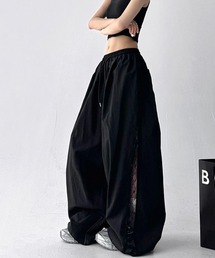 meJane | サイドカットチュールレース切替 ワイドフレアパンツ(その他パンツ)