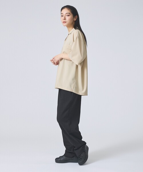 FORTUNA HOMME（フォルトゥナオム）の「【FORTUNA/フォルトゥナ】ECOTECOpenCollarShirts/エコテックオープンカラーシャツ/ユニセックス/【WEB限定】（シャツ/ブラウス・メンズ・ベージュ/ホワイト/ブラック・M/L）」の6枚目の写真