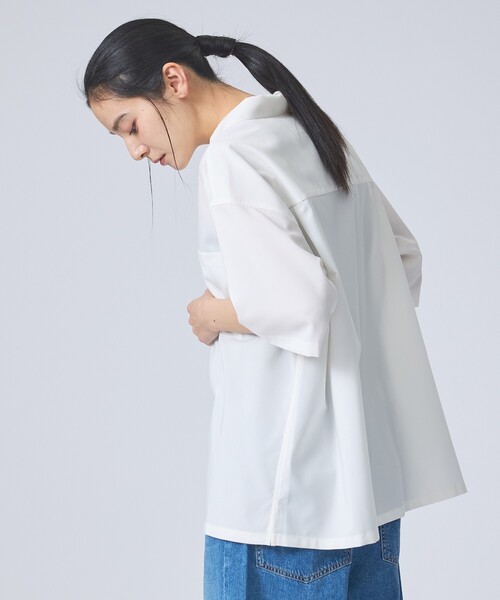 FORTUNA HOMME（フォルトゥナオム）の「【FORTUNA/フォルトゥナ】ECOTECOpenCollarShirts/エコテックオープンカラーシャツ/ユニセックス/【WEB限定】（シャツ/ブラウス・メンズ・ベージュ/ホワイト/ブラック・M/L）」の12枚目の写真