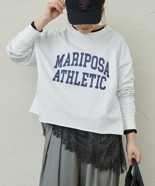 PUAL CE CIN（ピュアルセシン）の「インレイショートプルオーバー（Tシャツ/カットソー・レディース・オフホワイト/ネイビー/ベージュ・FREE）」の2枚目の写真