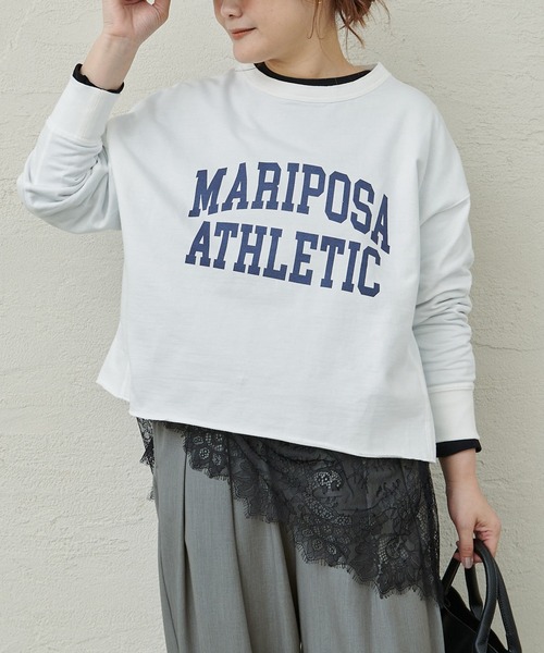 PUAL CE CIN（ピュアルセシン）の「インレイショートプルオーバー（Tシャツ/カットソー・レディース・オフホワイト/ネイビー/ベージュ・FREE）」の4枚目の写真