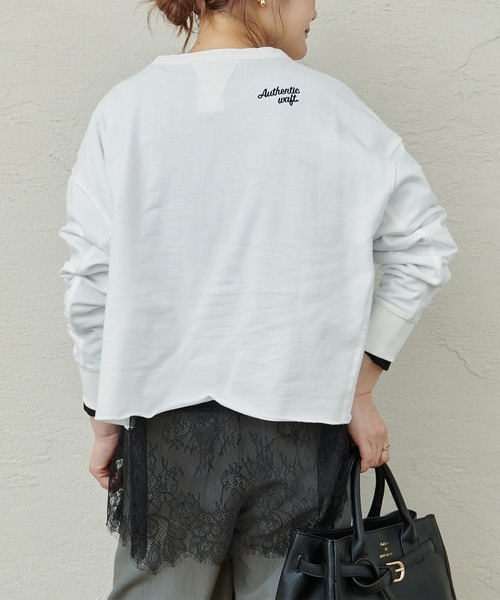 PUAL CE CIN（ピュアルセシン）の「インレイショートプルオーバー（Tシャツ/カットソー・レディース・オフホワイト/ネイビー/ベージュ・FREE）」の6枚目の写真