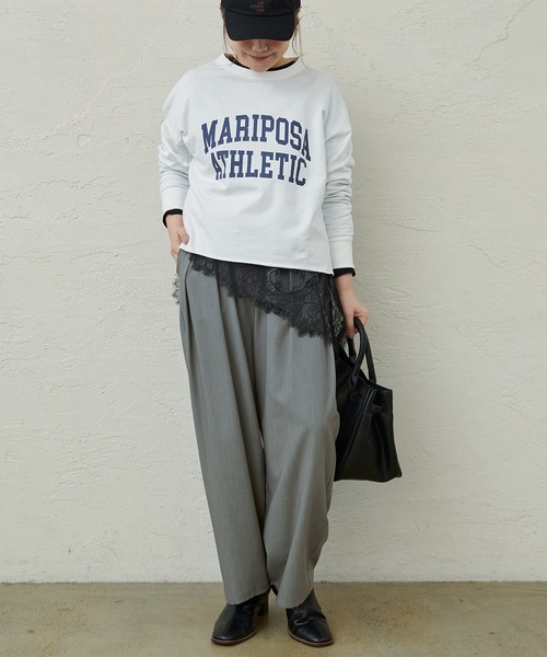 PUAL CE CIN（ピュアルセシン）の「インレイショートプルオーバー（Tシャツ/カットソー・レディース・オフホワイト/ネイビー/ベージュ・FREE）」の8枚目の写真