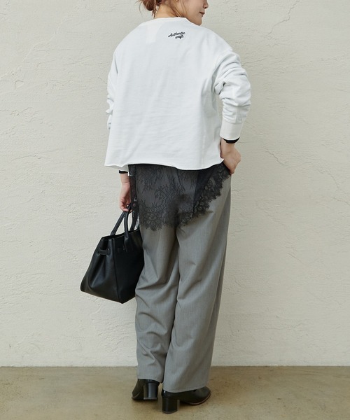 PUAL CE CIN（ピュアルセシン）の「インレイショートプルオーバー（Tシャツ/カットソー・レディース・オフホワイト/ネイビー/ベージュ・FREE）」の10枚目の写真