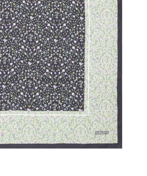 MACKINTOSH PHILOSOPHY（ﾏｯｷﾝﾄｯｼｭ ﾌｨﾛｿﾌｨｰ）の「日本製 スカーフ シルク100％ フラワー 88*88（バンダナ/スカーフ・レディース・ベージュ/ミント/ネイビー・FREE）」の5枚目の写真
