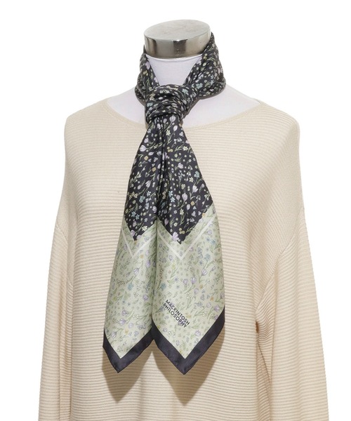 MACKINTOSH PHILOSOPHY（ﾏｯｷﾝﾄｯｼｭ ﾌｨﾛｿﾌｨｰ）の「日本製 スカーフ シルク100％ フラワー 88*88（バンダナ/スカーフ・レディース・ベージュ/ミント/ネイビー・FREE）」の12枚目の写真