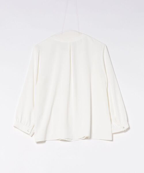 m.f.editorial（エムエフエディトリアル）の「【ストレッチ】m.f.エディトリアル レディース ピンタック 8分袖 プルオーバー ブラウス（シャツ/ブラウス・レディース・ホワイト/ベージュ/ネイビー/ピンク系その他・MEDIUM/LARGE）」の5枚目の写真