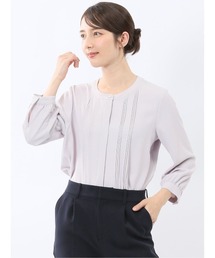 m.f.editorial（エムエフエディトリアル）の「【ストレッチ】m.f.エディトリアル レディース ピンタック 8分袖 プルオーバー ブラウス（シャツ/ブラウス）」