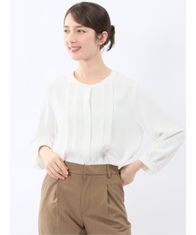 m.f.editorial（エムエフエディトリアル）の「【ストレッチ】m.f.エディトリアル レディース ピンタック 8分袖プルオーバーブラウス（シャツ/ブラウス）」