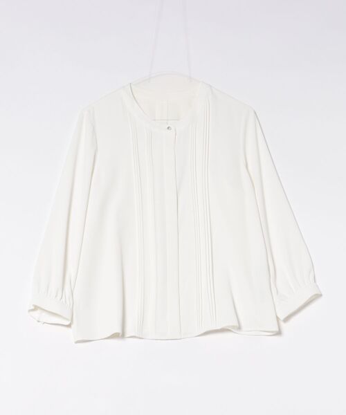 m.f.editorial（エムエフエディトリアル）の「【ストレッチ】m.f.エディトリアル レディース ピンタック 8分袖 プルオーバー ブラウス（シャツ/ブラウス・レディース・ホワイト/ベージュ/ネイビー/ピンク系その他・MEDIUM/LARGE）」の8枚目の写真