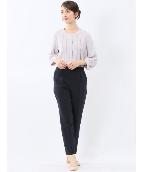 m.f.editorial（エムエフエディトリアル）の「【ストレッチ】m.f.エディトリアル レディース ピンタック 8分袖 プルオーバー ブラウス（シャツ/ブラウス・レディース・ホワイト/ベージュ/ネイビー/ピンク系その他・MEDIUM/LARGE）」の12枚目の写真