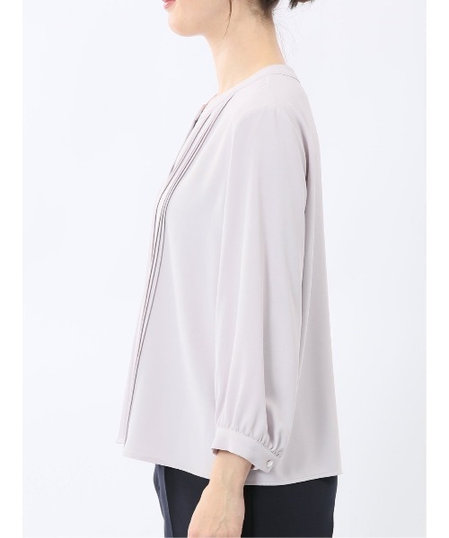 m.f.editorial（エムエフエディトリアル）の「【ストレッチ】m.f.エディトリアル レディース ピンタック 8分袖 プルオーバー ブラウス（シャツ/ブラウス・レディース・ホワイト/ベージュ/ネイビー/ピンク系その他・MEDIUM/LARGE）」の14枚目の写真