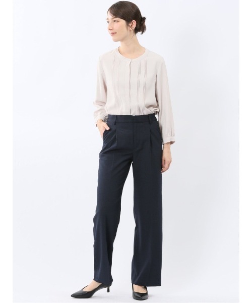m.f.editorial（エムエフエディトリアル）の「【ストレッチ】m.f.エディトリアル レディース ピンタック 8分袖 プルオーバー ブラウス（シャツ/ブラウス・レディース・ホワイト/ベージュ/ネイビー/ピンク系その他・MEDIUM/LARGE）」の22枚目の写真