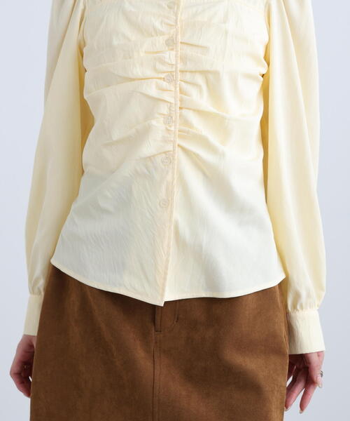 FREE'S MART（フリーズマート）の「フロントギャザースクエアネックブラウス（シャツ/ブラウス・レディース・イエロー/ホワイト/ブルー/ブラック・FREE）」の15枚目の写真