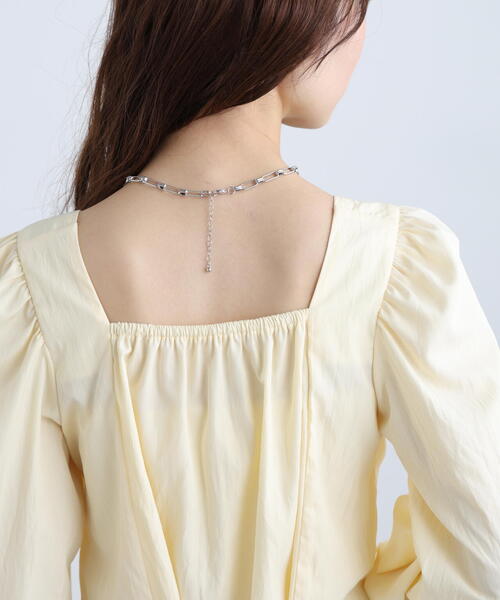 FREE'S MART（フリーズマート）の「フロントギャザースクエアネックブラウス（シャツ/ブラウス・レディース・イエロー/ホワイト/ブルー/ブラック・FREE）」の16枚目の写真