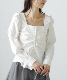 FREE'S MART | フロントギャザースクエアネックブラウス(シャツ/ブラウス)
