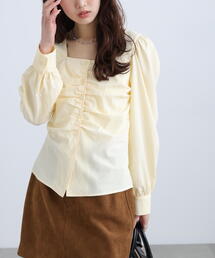 FREE'S MART | フロントギャザースクエアネックブラウス(シャツ/ブラウス)