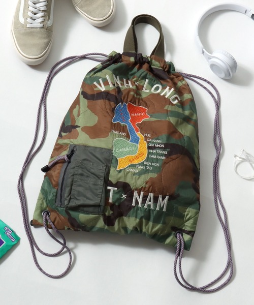 HOUSTON(ヒューストン)の「HOUSTON(ヒューストン)QUILT 2WAY BAG/キルティングナップサック(バックパック/リュック・メンズ・オリーブ系1/オリーブ系2/ブラック系1/グリーン系その他/グリーン系その他2/ブラック系2・FREE)」の4枚目の写真