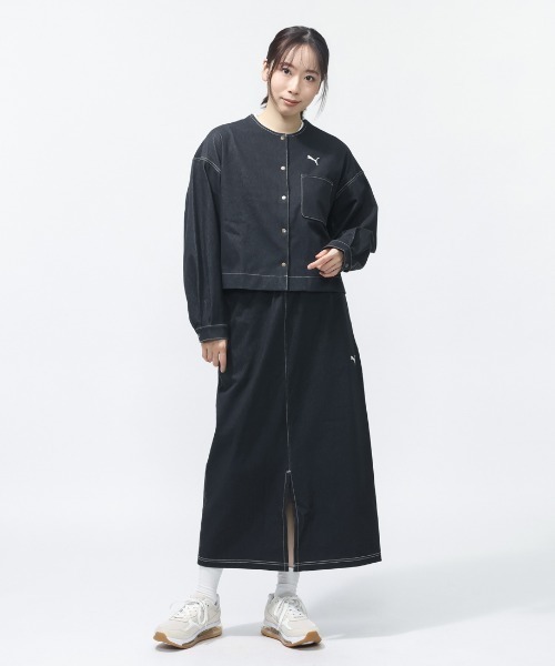 PUMA(プーマ)の「プーマ PUMA ESS ELEVATED デニムライク スカート(デニムスカート・レディース・ネイビー/ブラック・S/M/L/XL)」の21枚目の写真