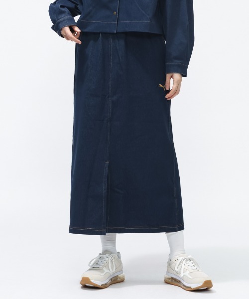 PUMA(プーマ)の「プーマ PUMA ESS ELEVATED デニムライク スカート(デニムスカート・レディース・ネイビー/ブラック・S/M/L/XL)」の12枚目の写真