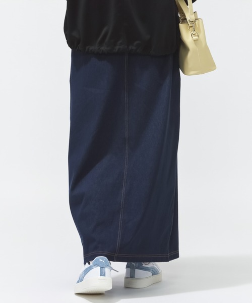 PUMA(プーマ)の「プーマ PUMA ESS ELEVATED デニムライク スカート(デニムスカート・レディース・ネイビー/ブラック・S/M/L/XL)」の5枚目の写真