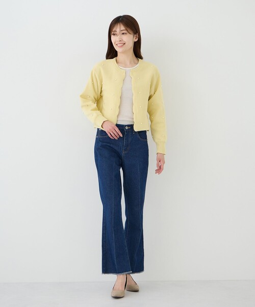 Jayro(ジャイロ)の「パール付きスカラップカーディガン(カーディガン/ボレロ・レディース・ホワイト系その他2/ネイビー/イエロー・M)」の10枚目の写真