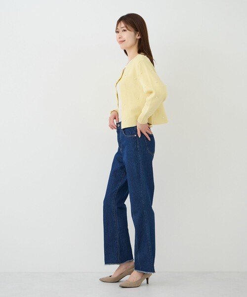 Jayro(ジャイロ)の「パール付きスカラップカーディガン(カーディガン/ボレロ・レディース・ホワイト系その他2/ネイビー/イエロー・M)」の12枚目の写真