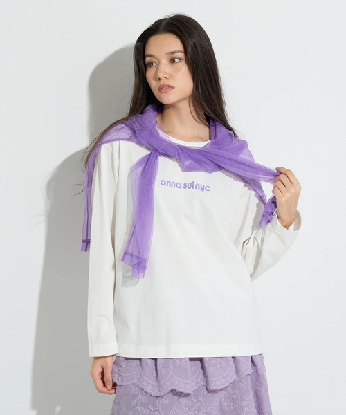 anna sui nyc(アナ スイ エヌ ワイ シー)の「ANNA SUI NYC / アナスイエヌワイシー メッシュレイヤードロングTシャツ(Tシャツ/カットソー・レディース・パープル/ピンク/ブラック・FREE)」の16枚目の写真