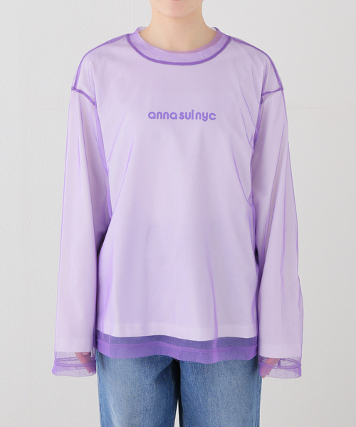 anna sui nyc(アナ スイ エヌ ワイ シー)の「ANNA SUI NYC / アナスイエヌワイシー メッシュレイヤードロングTシャツ(Tシャツ/カットソー・レディース・パープル/ピンク/ブラック・FREE)」の20枚目の写真
