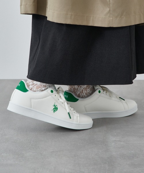 U.S. POLO ASSN.(ユーエスポロアッスン)の「【U.S. POLO ASSN.】ベーシックワンポイントコートスニーカー(スニーカー・レディース・ベージュ/ホワイト/ホワイト×グリーン/ブラック/ホワイト系その他2・22.5cm/23cm/23.5cm/24cm/24.5cm)」の17枚目の写真
