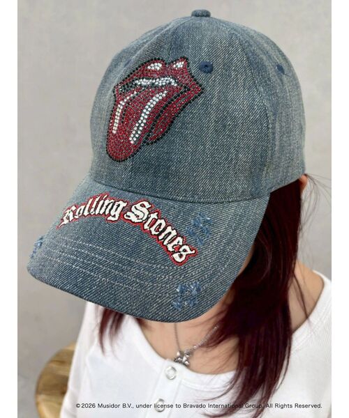 EVRIS（エヴリス）の「【ザ・ローリング・ストーンズ】ラインストーンCAP（キャップ・レディース・ブラック/ブルー・FREE）」の4枚目の写真