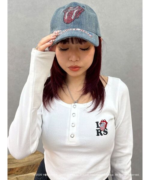 EVRIS（エヴリス）の「【ザ・ローリング・ストーンズ】ラインストーンCAP（キャップ・レディース・ブラック/ブルー・FREE）」の6枚目の写真