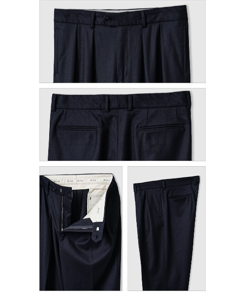WAIPER.inc(ワイパーインク)の「WIVID Inside 2Tuck Pants(スラックス・メンズ・ネイビー/グレー・32/34/36)」の7枚目の写真