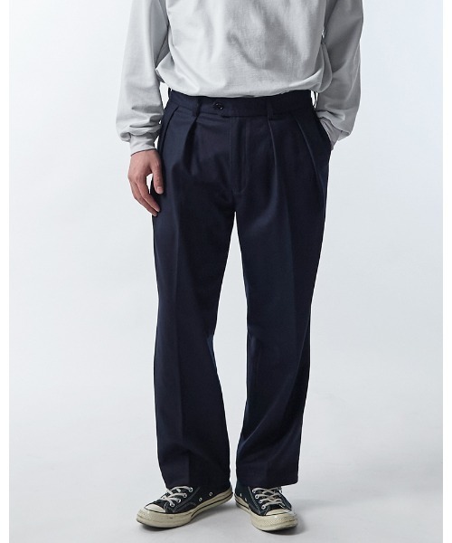 WAIPER.inc(ワイパーインク)の「WIVID Inside 2Tuck Pants(スラックス・メンズ・ネイビー/グレー・32/34/36)」の12枚目の写真
