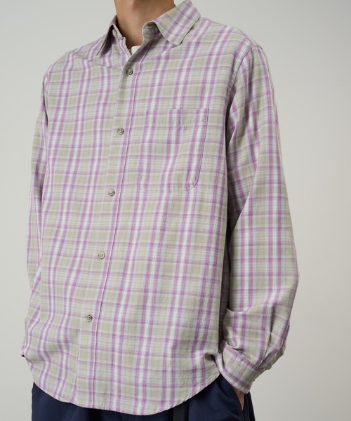 CHECKERED OMBRE SHIRT — клетчатая омбре рубашка Gramicci