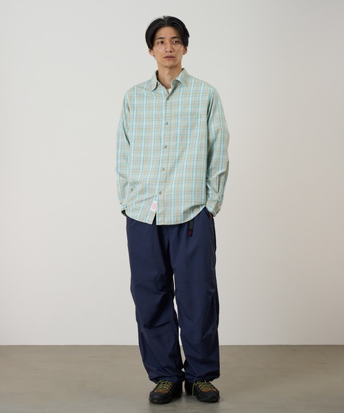 Gramicci（グラミチ）の「CHECKERED OMBRE SHIRT / チェッカードオンブレシャツ Gramicci グラミチ（シャツ/ブラウス・メンズ・ブルー/パープル/マスタード・S/M/L/XL/XXL）」の8枚目の写真