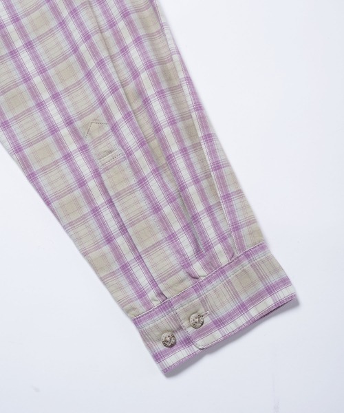Gramicci（グラミチ）の「CHECKERED OMBRE SHIRT / チェッカードオンブレシャツ Gramicci グラミチ（シャツ/ブラウス・メンズ・ブルー/パープル/マスタード・S/M/L/XL/XXL）」の14枚目の写真