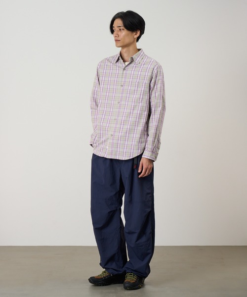 Gramicci（グラミチ）の「CHECKERED OMBRE SHIRT / チェッカードオンブレシャツ Gramicci グラミチ（シャツ/ブラウス・メンズ・ブルー/パープル/マスタード・S/M/L/XL/XXL）」の5枚目の写真